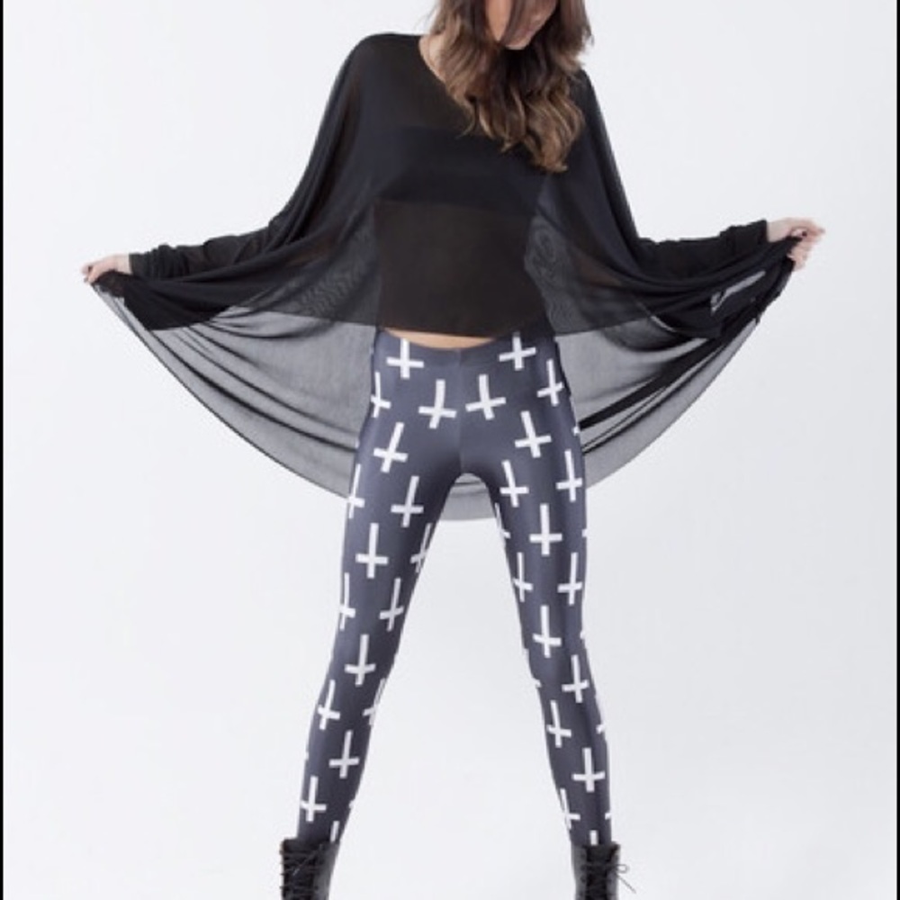 Blackmilk Cross of St Peter Black Leggings